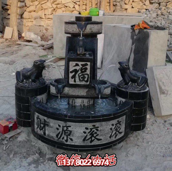 大理石雕刻造景擺件，營造室外庭院財源滾滾流水水